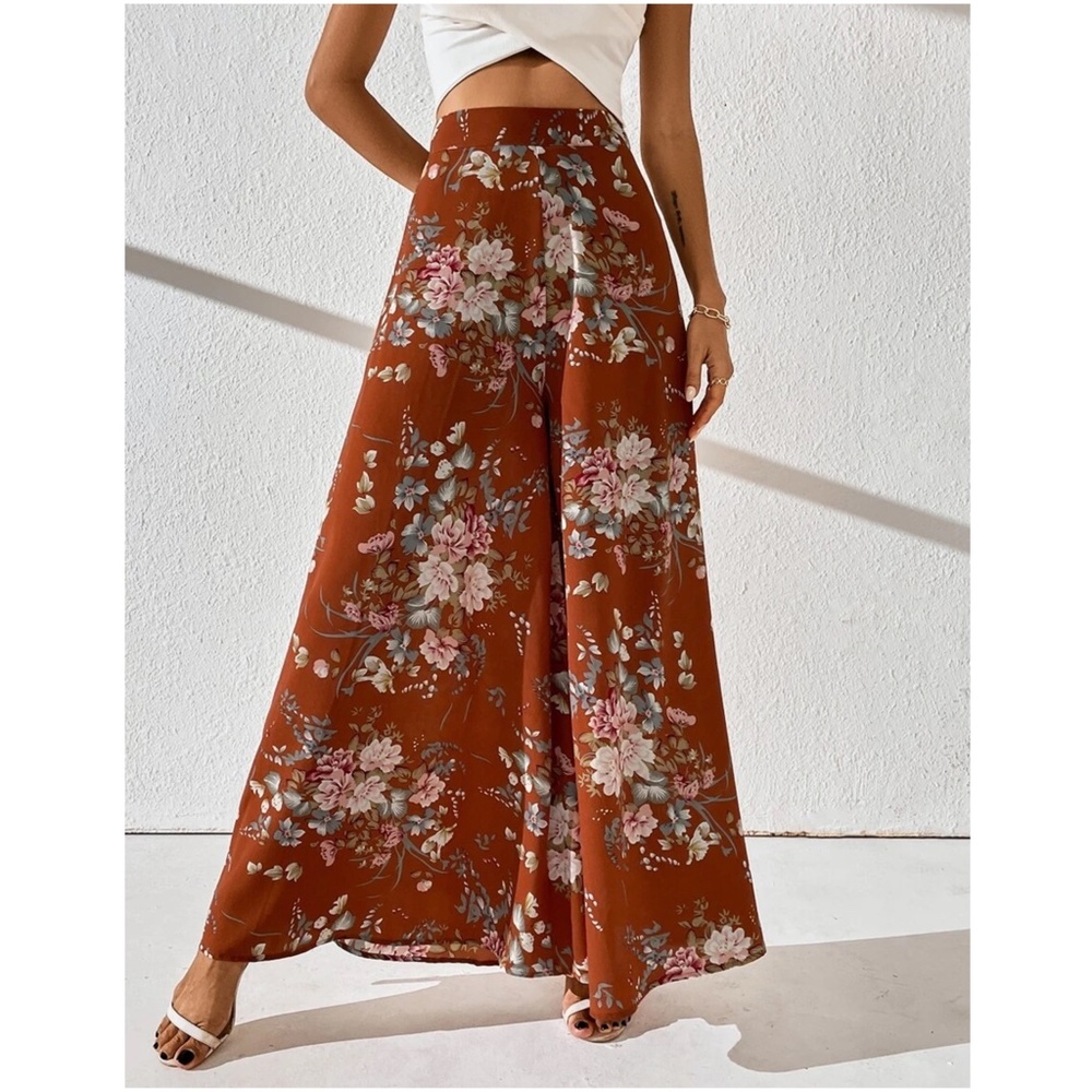 Boho Plus Wide Leg Palazzo Pants - Picture 2 of 10